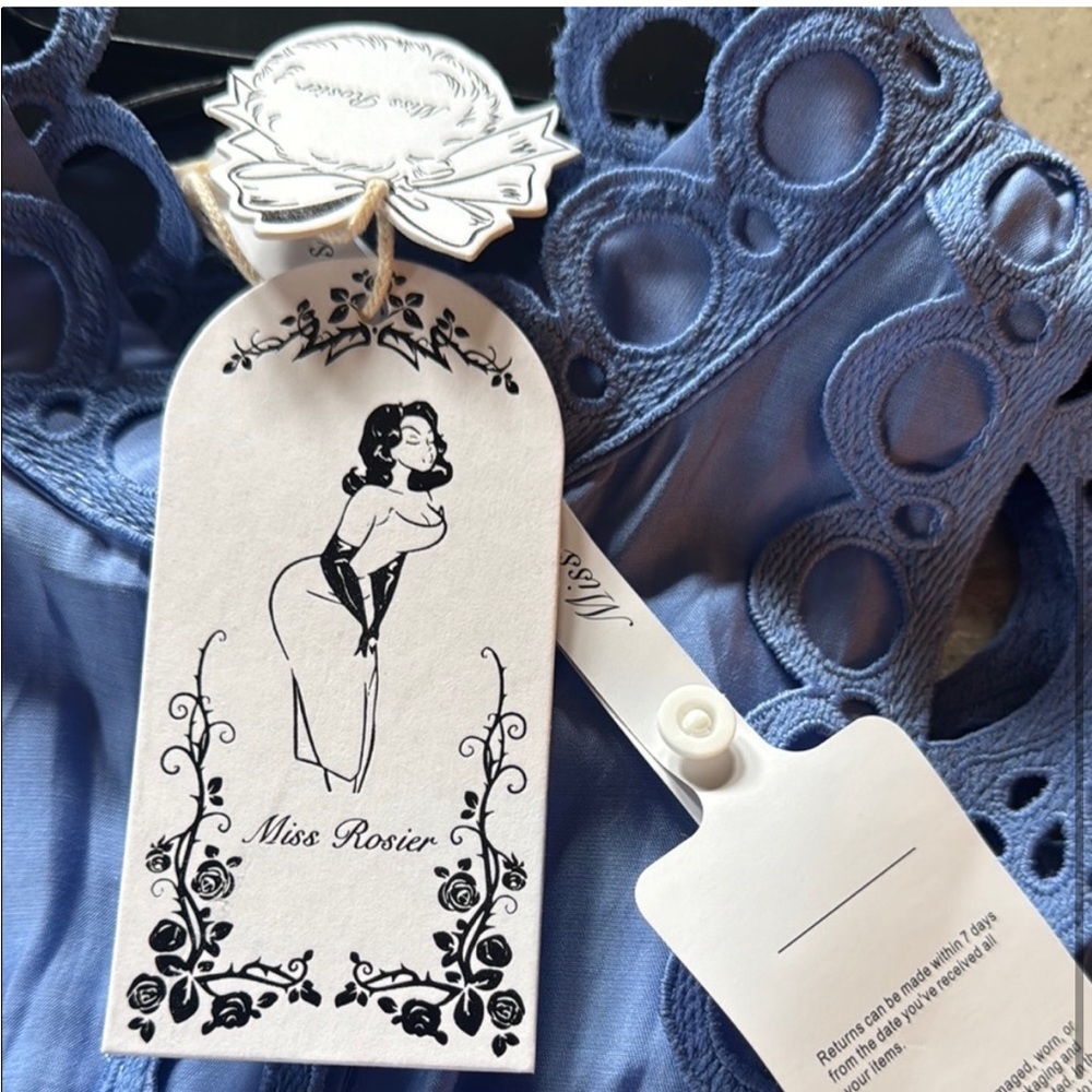 Miss Rosier Blue embroidered pearl dress - Picture 10 of 10